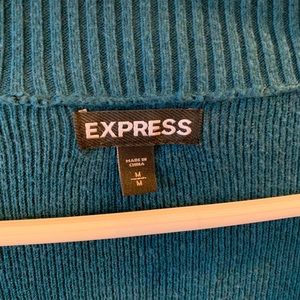 Express teal sweater v neck